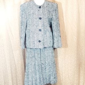 TWEED CASTLEBERRY OF LONDON SKIRT SUIT SIZE 18